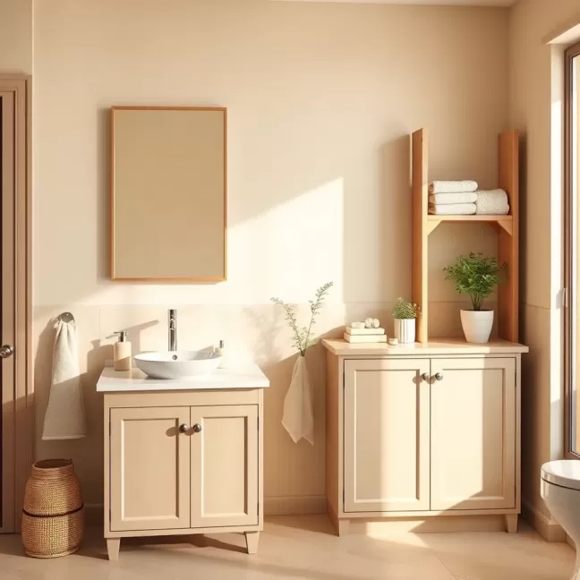 Beżowa Łazienka Jakie Meble